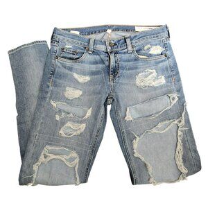 Rag & Bone Dre Womens Distressed Skinny Jeans Size 26 Light Wash JJ4117